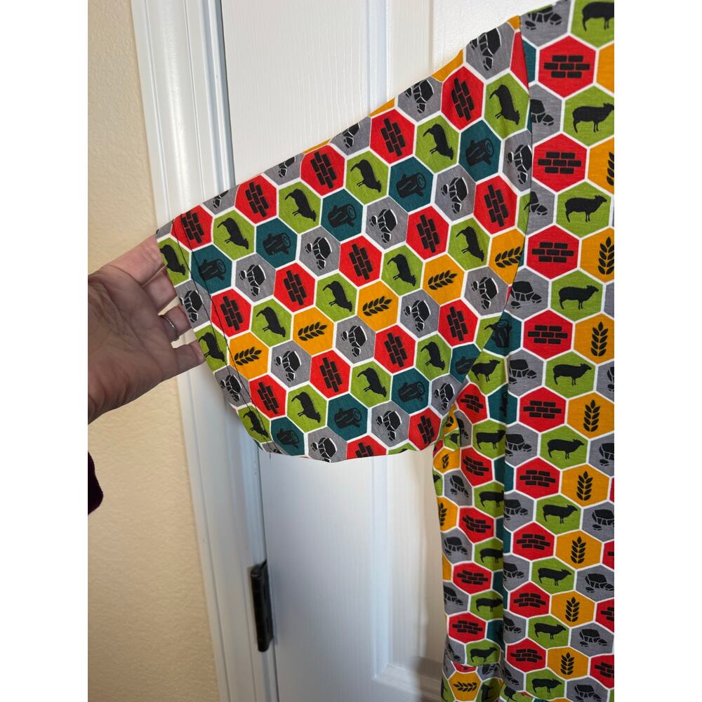 Svaha USA Resource Hexagon Twirl Dress With Pockets  Red Green Orange XL - Picture 5 of 9
